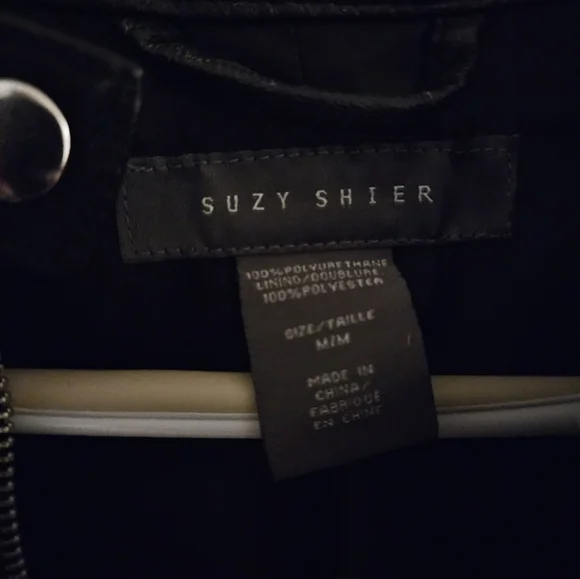 Suzy Shier Women's Pleather/Faux Leather Black Biker Jacket in Medium - Picture 5 of 11